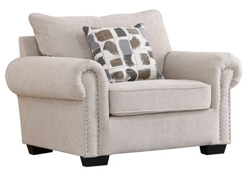 SILLON CASEY TAPIZ TELA COLOR BEIGE CON COJIN VOLANTE DE COLOR 0.71 M3
