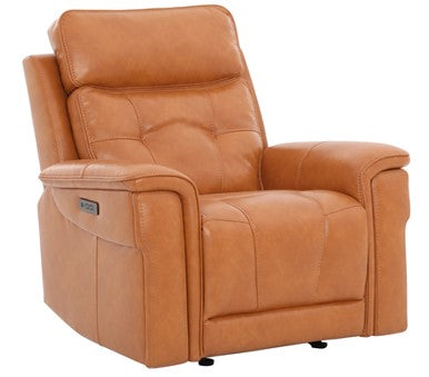 SILLON RECLINABLE CARRERA CON CONTROL ELECTRICO Y PORTA USB, TAPIZ PU COLOR CARAMELO 0.62 M3