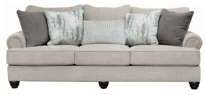 SOFA AKINLANE 2 CUERPOS CON 5 COJINES VOLANTES 2.46*1.14*1.07