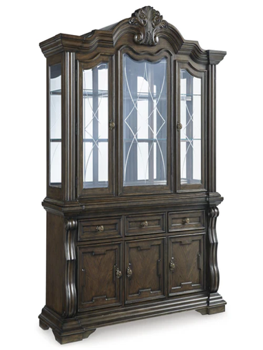 BUFFET CON VITRINA MAYLEE CON CRISTAL BISELADO E ILUMINACION INTERIOR                                       1.81*0.52*2.26