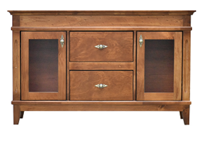 BUFFET TRINIDAD CON 2 PUERTAS CON VIDRIO Y CAJONES EN MDF ENCHAPADO- PINO RADIATA