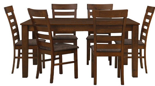 JUEGO COMEDOR CANADA CON CUBIERTA FIJA ENCHAPADA DE 2.00*1.00*0.75                                                       CON 6 SILLAS