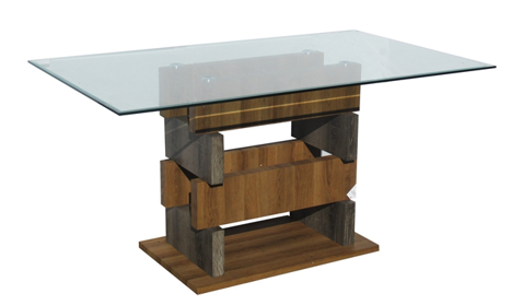 MESA COMEDOR DURMIENTE CUBIERTA CRISTAL BISELADO     1.50*0.90*0.75