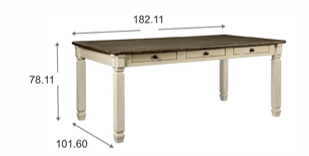 MESA COMEDOR FIJA VERMONTT CON CAJONES EN AMBOS LADOS            1.82*1.01*0.78