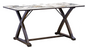 MESA COMEDOR STONE CUBIERTA MARMOL BROWN BASE MADERA RUBBERWOOD                       1.60*0.80*0.76