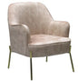 POLTRONA DELLA BEIGE, PATAS BRONCEADAS. TAPIZ PU CAFÉ CLARO       0.65*0.77*0.80