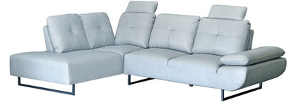 SECCIONAL GULIETA TAPIZ MICROFIBRA GRIS SUAVE- CON RESPALDO DESPLAZABLES HACIA ATRÁS-CODERA AJUSTABLE EN ALTURA                                         2.85*2.30*0.90