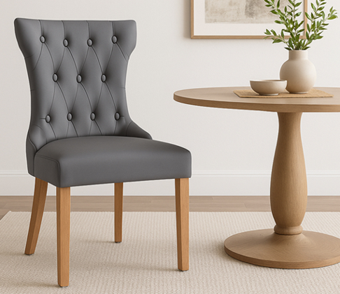 SILLA CAPITONE GREY DRAG -TAÍZ PU                                                   54*64*96