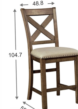 SILLA COMEDOR MORTIMER ALTA. MADERA RUBBERWOOD, ASIENTO TAPIZADO