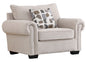 SILLON CASEY TAPIZ TELA COLOR BEIGE CON COJIN VOLANTE DE COLOR                                                             0.71 M3