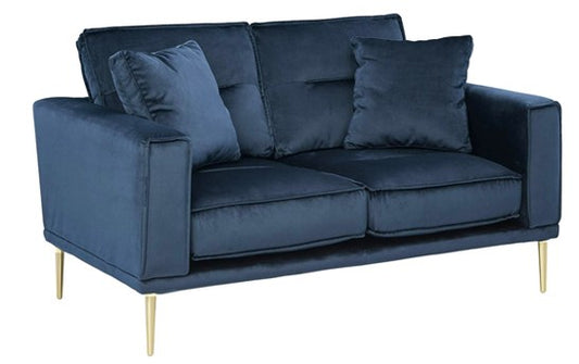 SOFA 2 CUERPOS MACLEARY, TAPIZ TELA 100% POLIESTER COLOR AZUL                      1.47*0.86*0.86