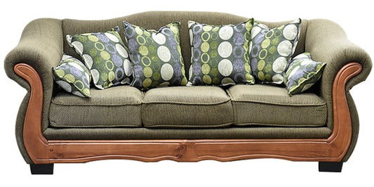 SOFA PARIS 3 CUERPOS TELA VERDE ORO                                                                   2.30*0.90*0.85