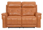 SOFA RECLINABLE CARRERA DE 2 CUERPOS CON CONTROL ELECTRICO Y PORTO USB, TAPIZ PU COLOR CARAMELO                                     1.00 M3