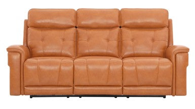SOFA RECLINABLE CARRERA DE 3 CUERPOS CON CONTROL ELECTRICO. CONSOLA CENTRAL CON PORTA USB-ENCHUFE PARA CORRIENTE Y CARGARADOR INALAMBRICO PARA CELULAR TAPIZ COLOR CARAMELO                  1.35 M3
