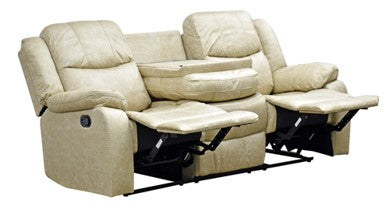 SOFA RECLINABLE 3 CUERPOS SMOKE CON CONSOLA TAPIZ BEIGE                                           2.05*0.90*1.05