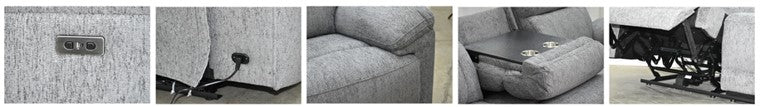 SOFA RECLINABLE FIORERA ELECTRICO 3 CUERPOS TAPIZ TELA CHENILLE gris                                               2.26*0.98*1.02