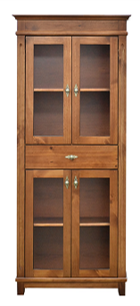 VITRINA TRINIDAD 4 PUERTAS CON VIDRIO Y UN CAJON - ESTRUCTURADA EN PINO RADIATA Y MDF ENCHAPADO                      0.76*0.36*1.84